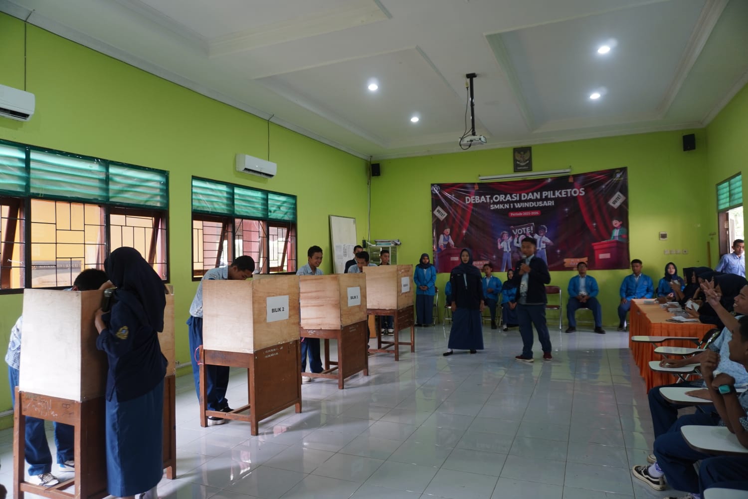 Pemilihan Ketua dan Wakil Ketua OSIS SMK Negeri 1 Windusari Berlangsung Demokratis